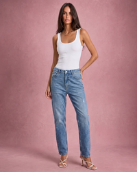 Lucy | Scoop Neck Ribbed Cotton Tank Top