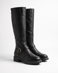 Maeve | Buckle Leather Knee High Boots