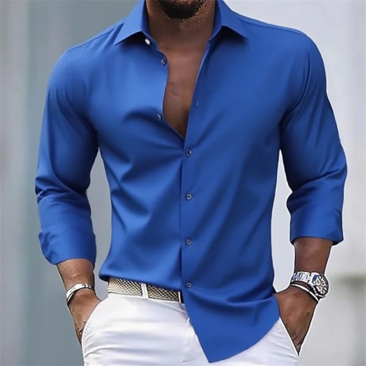 Sutton button up shirt in Blue