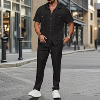 Algernon linen matching set in Black