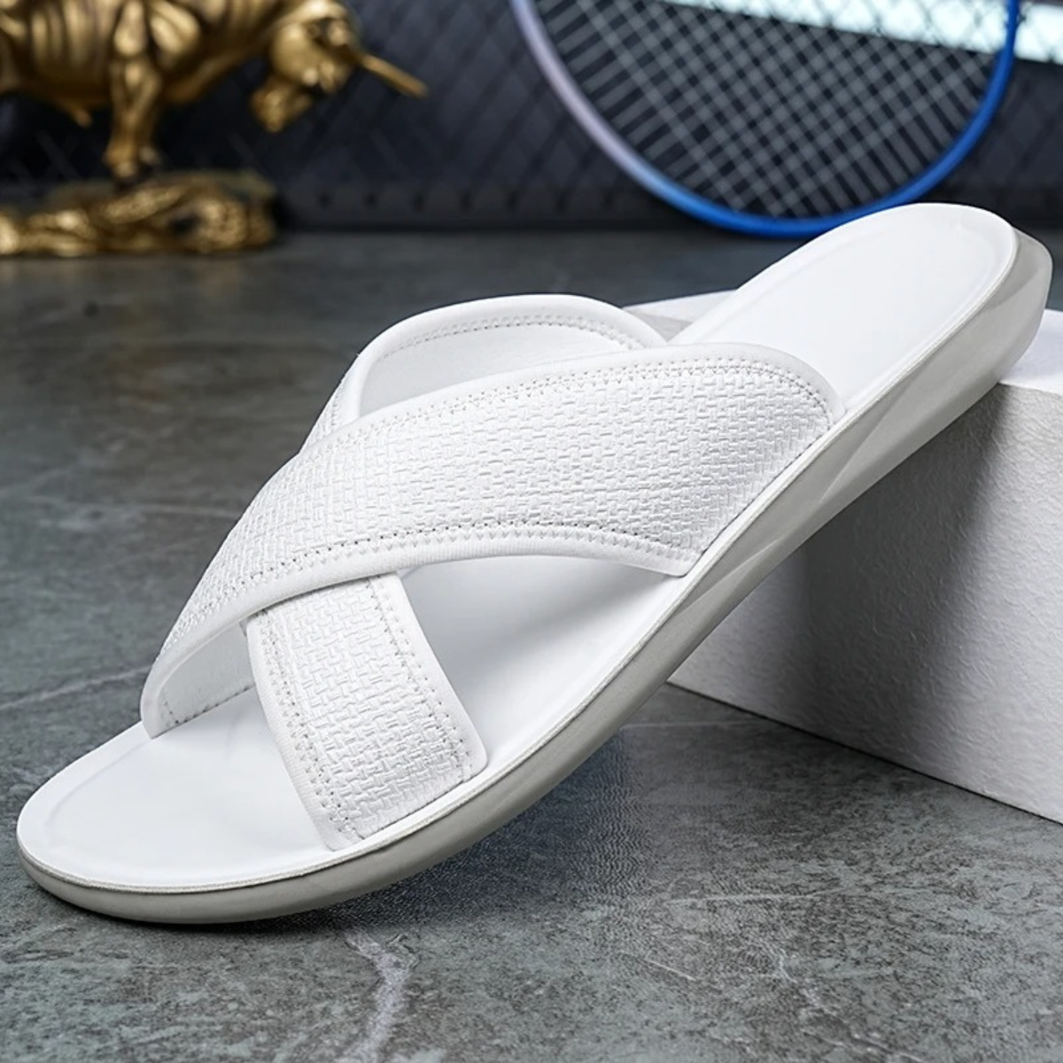 Kingsley | Open Toe Slip On Summer Slide Sandals
