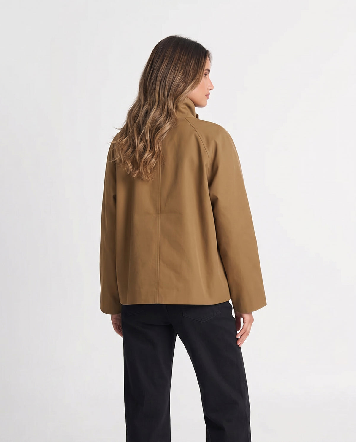 Abigail Relaxed Cropped Cotton Jacket - back