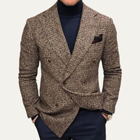 Mack | Slim Fit Double Breasted Houndstooth Tweed Blazer