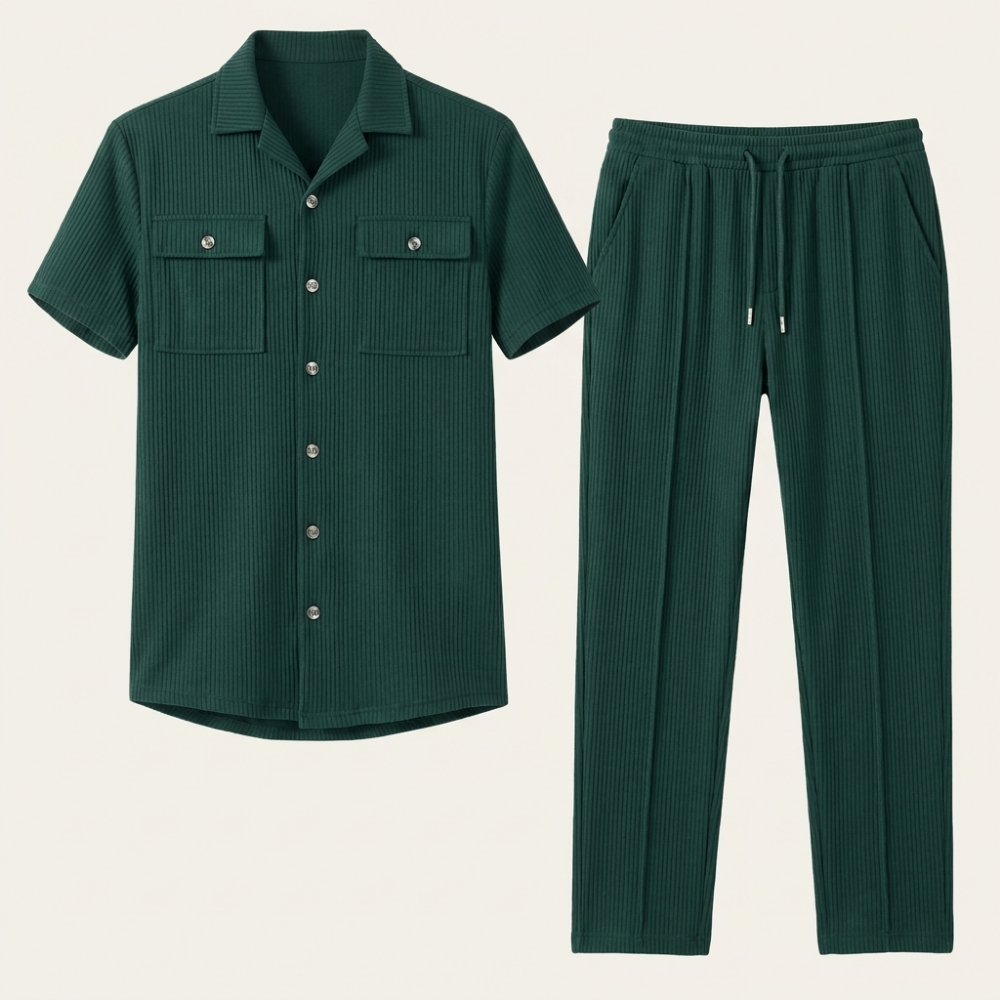 Radley | Short Sleeve Button Up Shirt and Trousers Beach Set