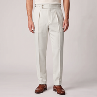 Harvey | Men's High Waisted Linen Dress Trousers with Adjustable Side Buckle Waist