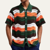 Aldous crochet polo shirt green multi
