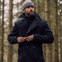 Rhys men's wool pea coat, view 2