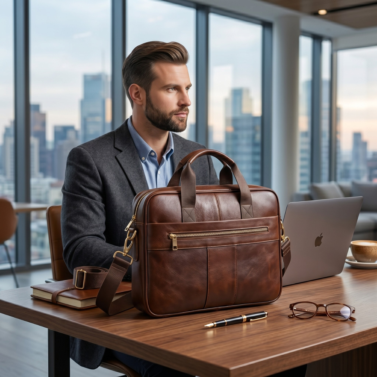 Dylan | Genuine Leather Business Shoulder Bag for Men