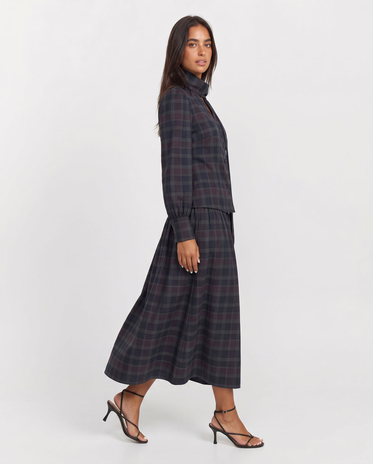 Anna check co-ord side view