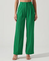 Paulina | Women's High-Waisted Wide Leg Trousers Pleated Front