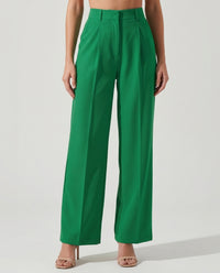 Paulina | Women's High-Waisted Wide Leg Trousers Pleated Front
