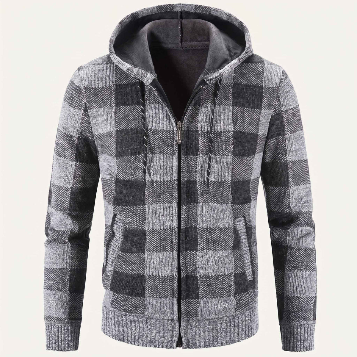 Westcott | Men's Plaid Knit Zip Up Hoodie