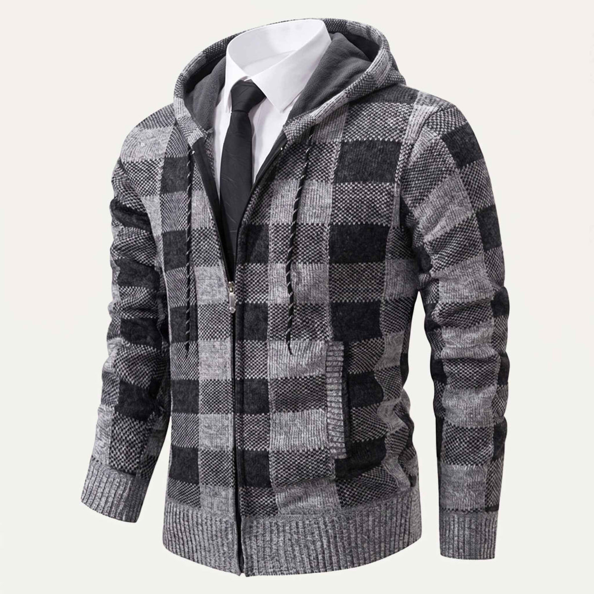 Westcott | Men's Plaid Knit Zip Up Hoodie