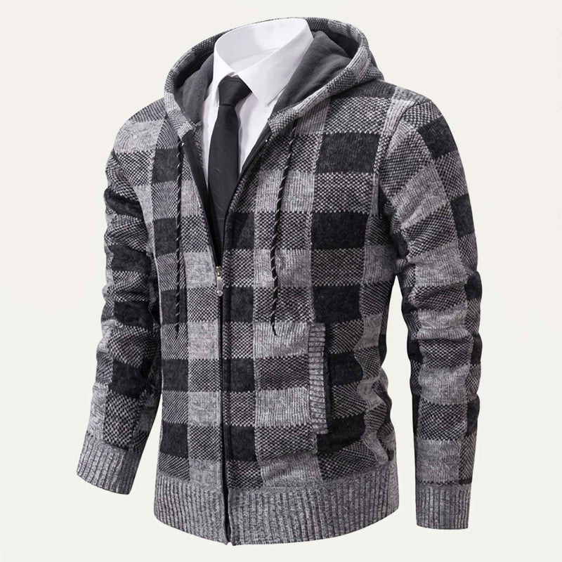 Westcott | Men's Plaid Knit Zip Up Hoodie