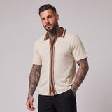 Keith | Textured Jacquard Short Sleeve Polo Shirt