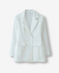 Elise | Relaxed Structured White Blazer
