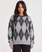 Cressida | Relaxed Argyle Knit Top