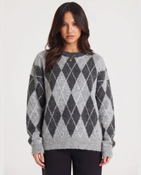 Cressida | Relaxed Argyle Knit Top