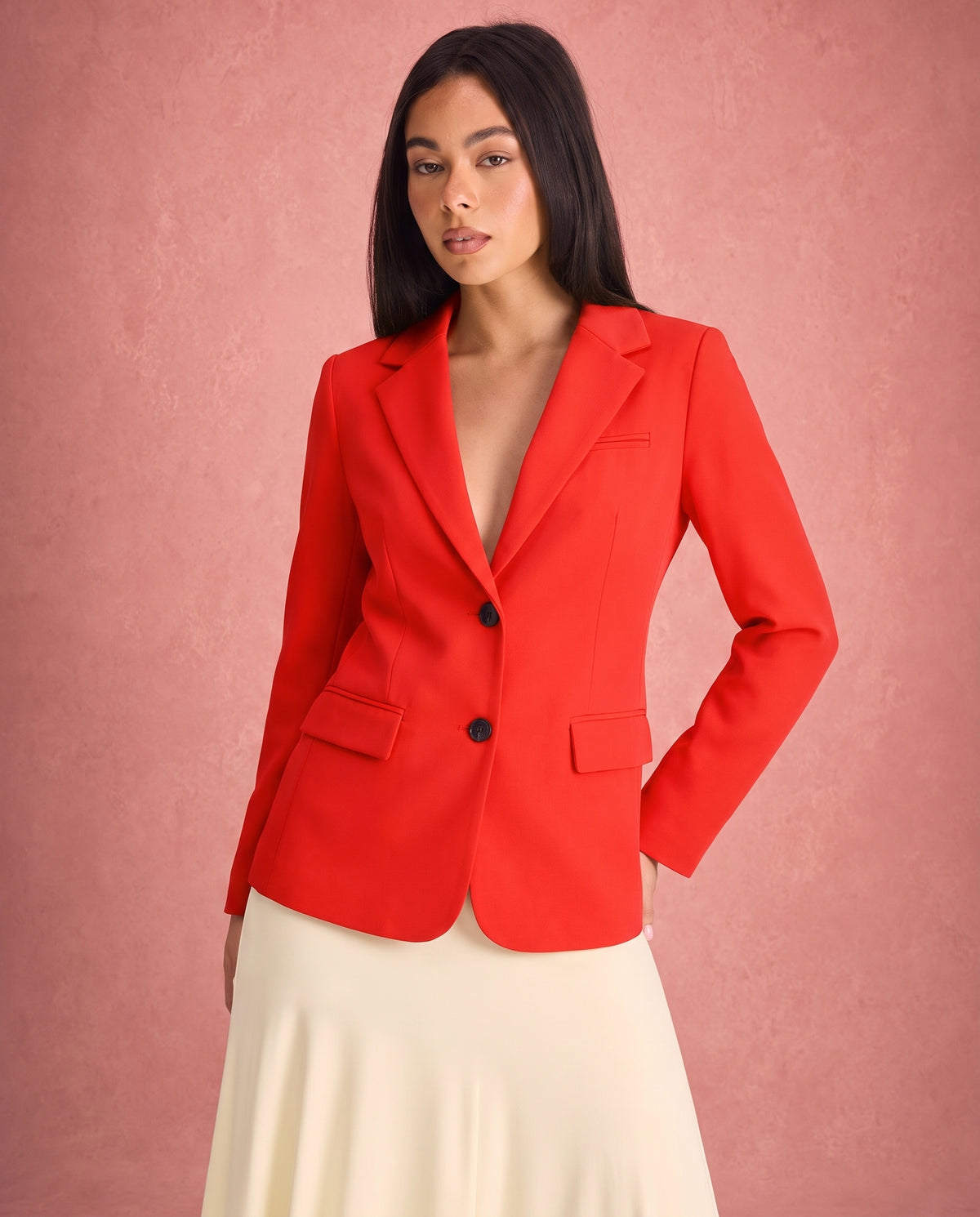 Jessica | Notched Lapel Two-Button Tailored Blazer