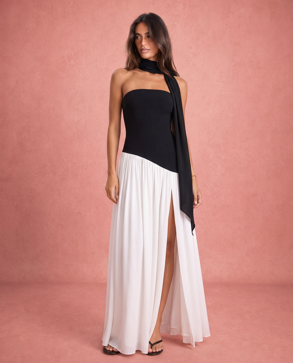 Violet | Satin-Feel Halter Neck Maxi Dress