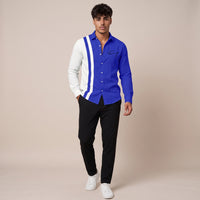 Thornbury | Men's Casual Colour Block Striped Button Up Shirt