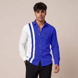 Thornbury | Men's Casual Colour Block Striped Button Up Shirt