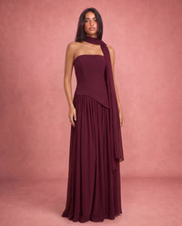 Violet | Satin-Feel Halter Neck Maxi Dress