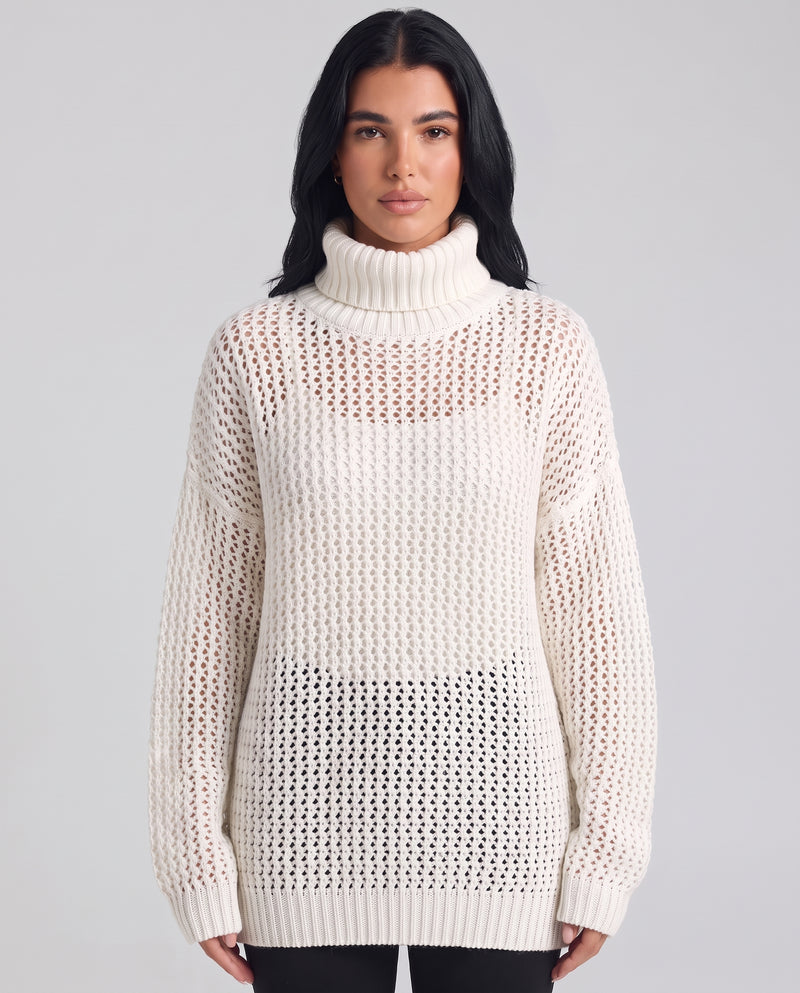 Agnesa | Women's Oversized Chunky Knit Turtleneck Jumper