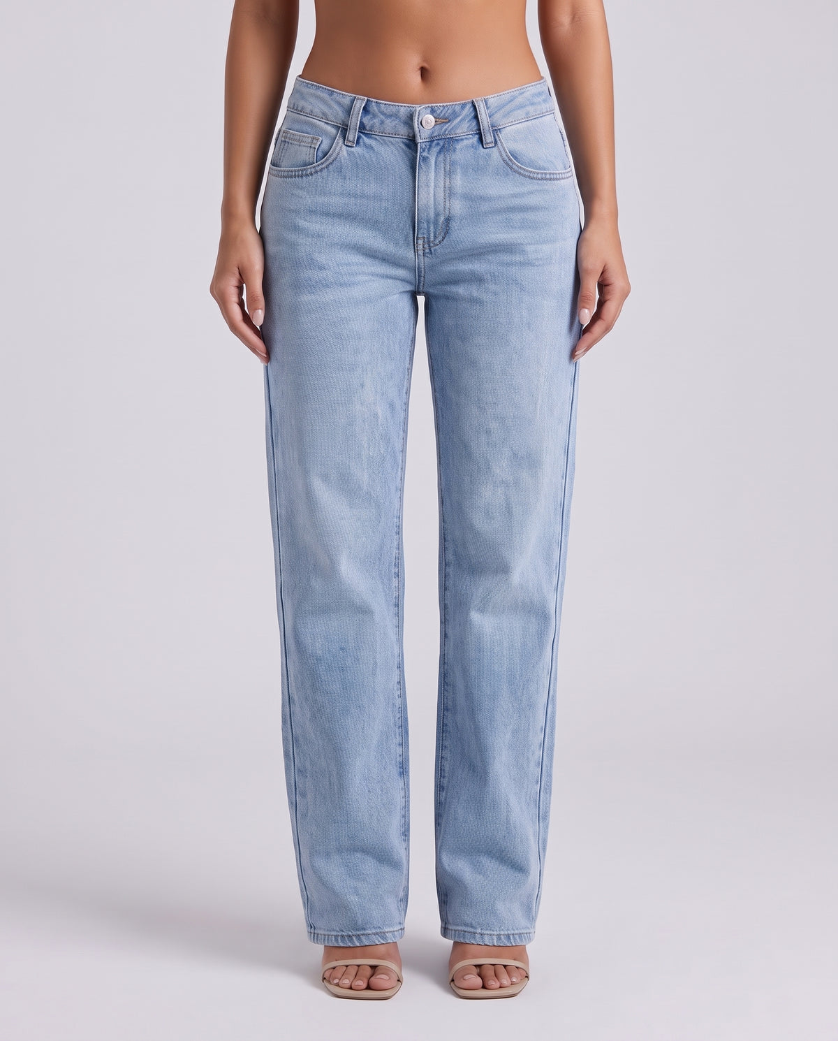 Gwendolen | Women's Blue Low Rise Light Wash Straight Leg Jeans