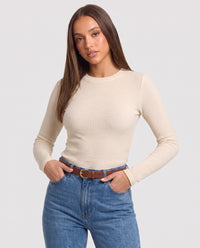 Bettina | Women's Fitted Long Sleeve Crew Neck Top