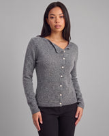 Alberta | Women's Button-Down Fitted Cardigan Asymmetrical Neckline