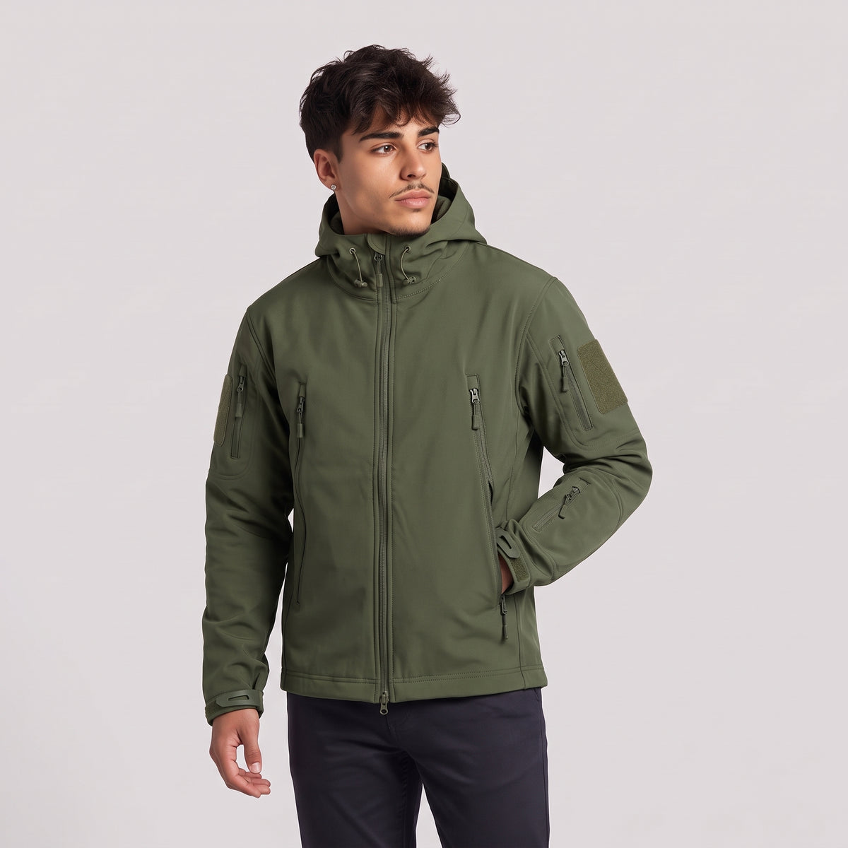Aurelius | Men's All-Weather Rain Jacket with Hood and Zipper Pockets