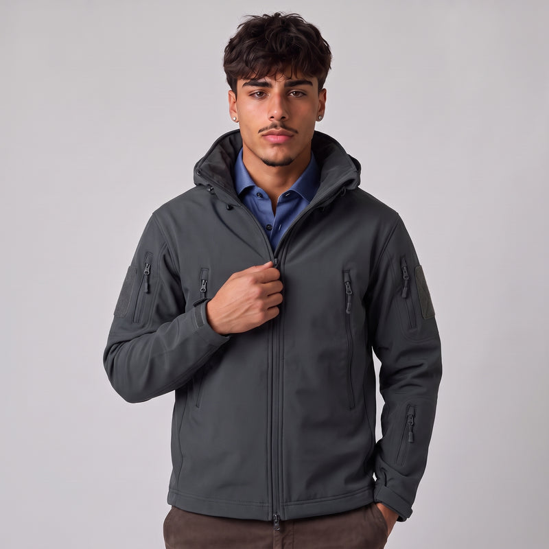 Aurelius | Men's All-Weather Rain Jacket with Hood and Zipper Pockets