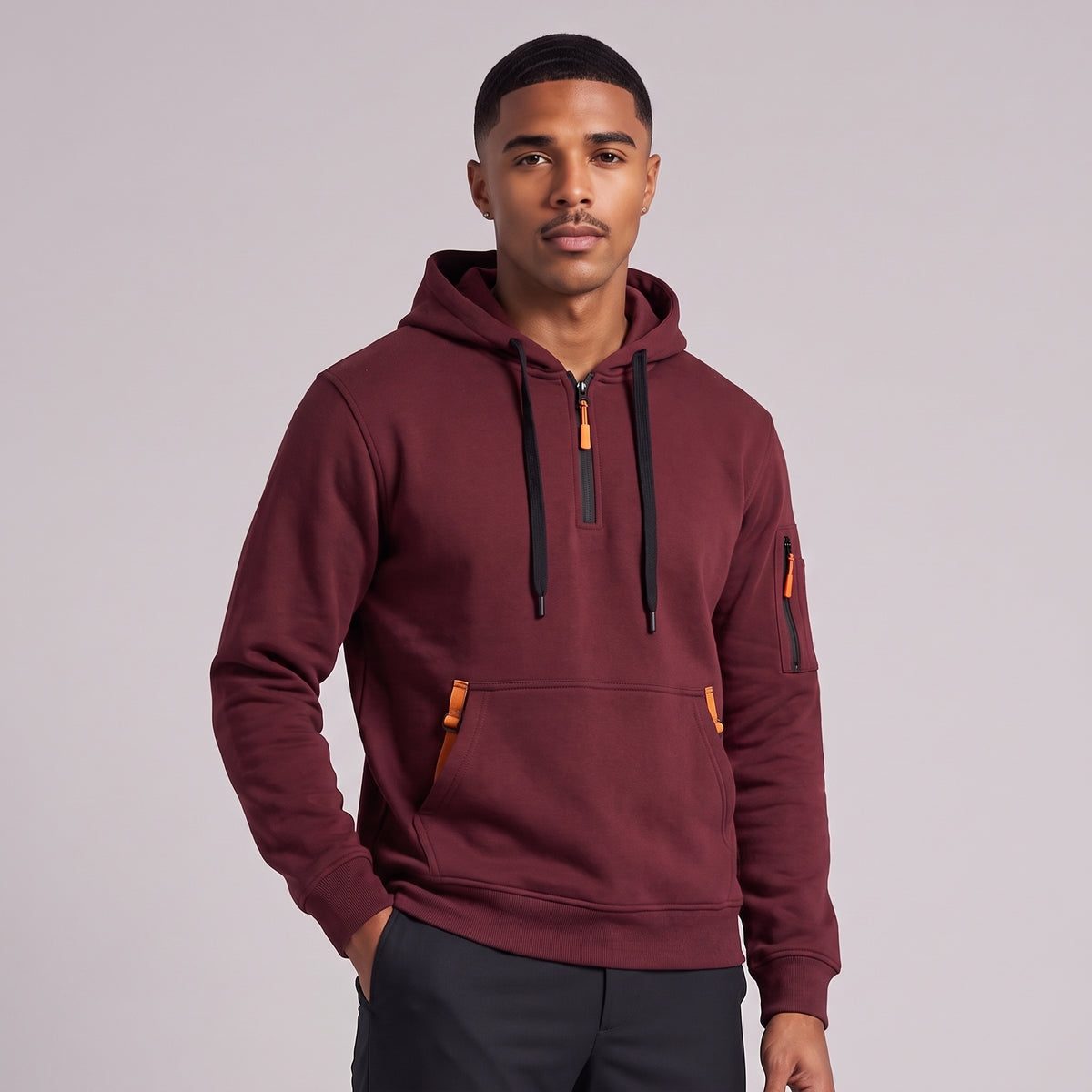 Abelard | Men's Hoodie with Adjustable Hood and Zipper Pockets