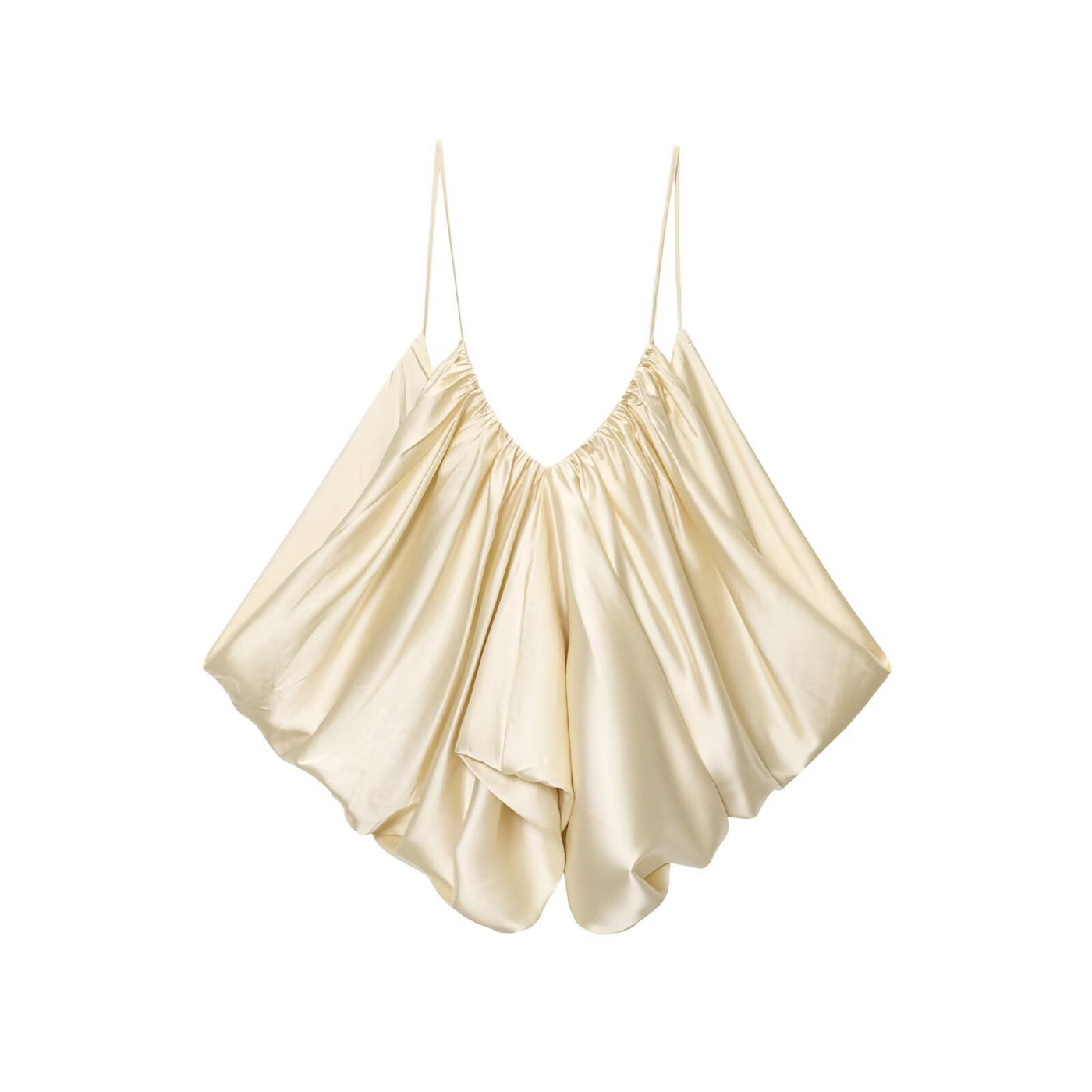 Juliet | Silk Gathered V-Neck Camisole Top