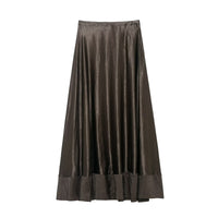 Phoebe | Crinkled Satin Tiered Maxi Skirt