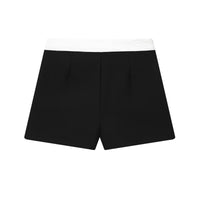 Ada | Asymmetric Wrap Mini Skirt with Contrast Waistband