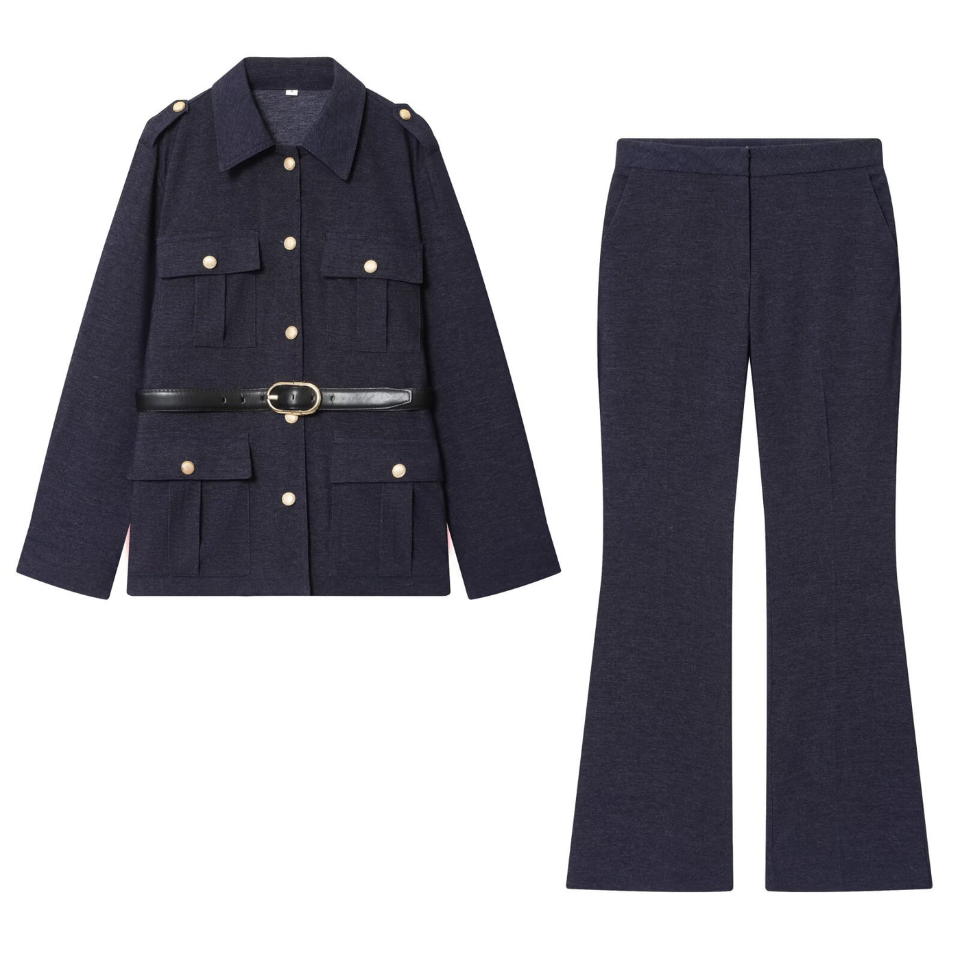Grace | Belted Jersey Blazer Wide Leg Trouser Co-ord Set
