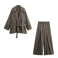 Beatrice | Wrap Jacket Wide Leg Trench-Style Co-ord Set
