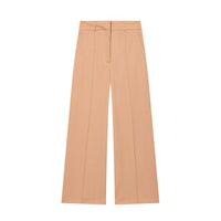 Victoria | High-Waist Front Seam Tailored Wide-Leg Trousers in Brown and Beige