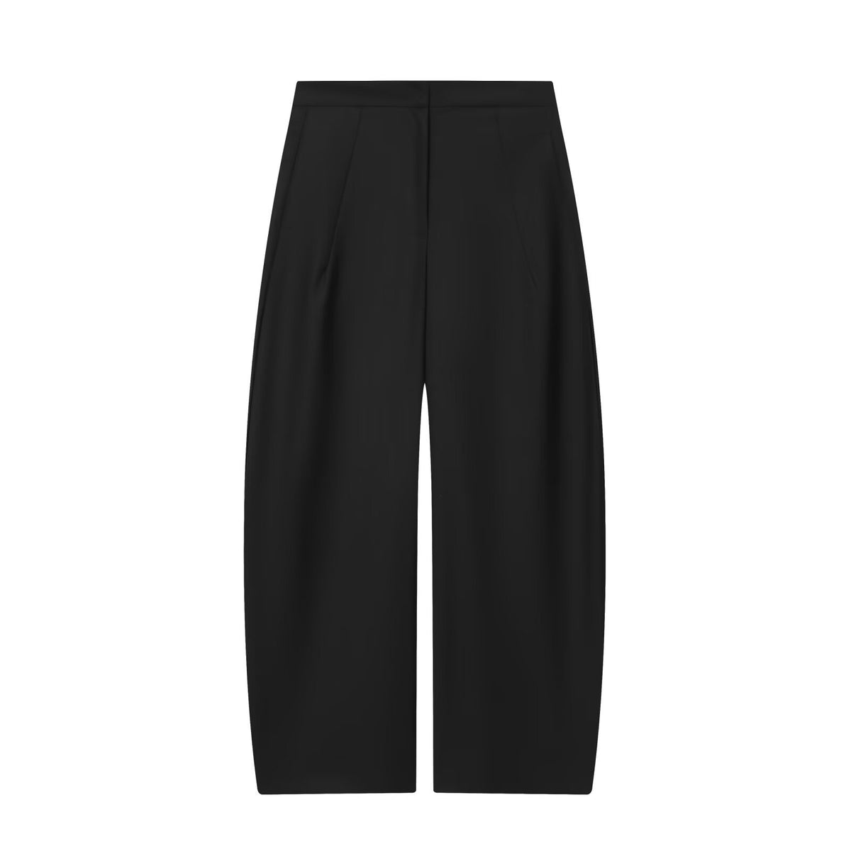 Elsie | High-Rise Front Seam Tailored Wide-Leg Trousers in Black