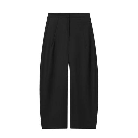 Alma | Wide Leg Tailored Trousers Black High Waisted
