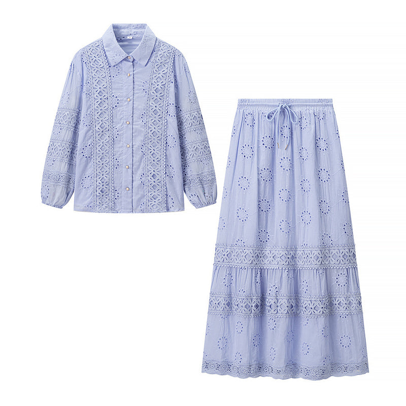 Willow | Blue Tiered Maxi Dress Set