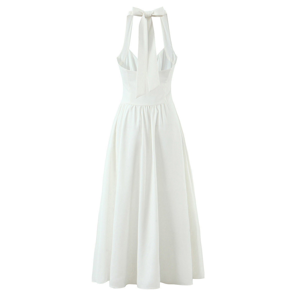 Faye | Halter Neck Sweetheart Button Front Midi Dress