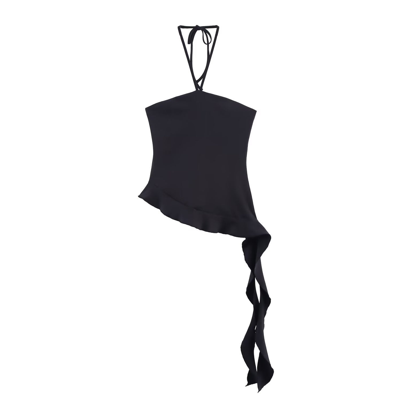 Elizabeth | Chiffon Asymmetric Ruffle Halter Short Set