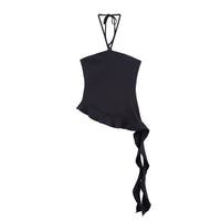 Elizabeth | Chiffon Asymmetric Ruffle Halter Short Set