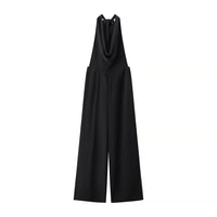 Felicity | Wide-Leg Cowl Halter Jumpsuit in Pink, Black & Blue