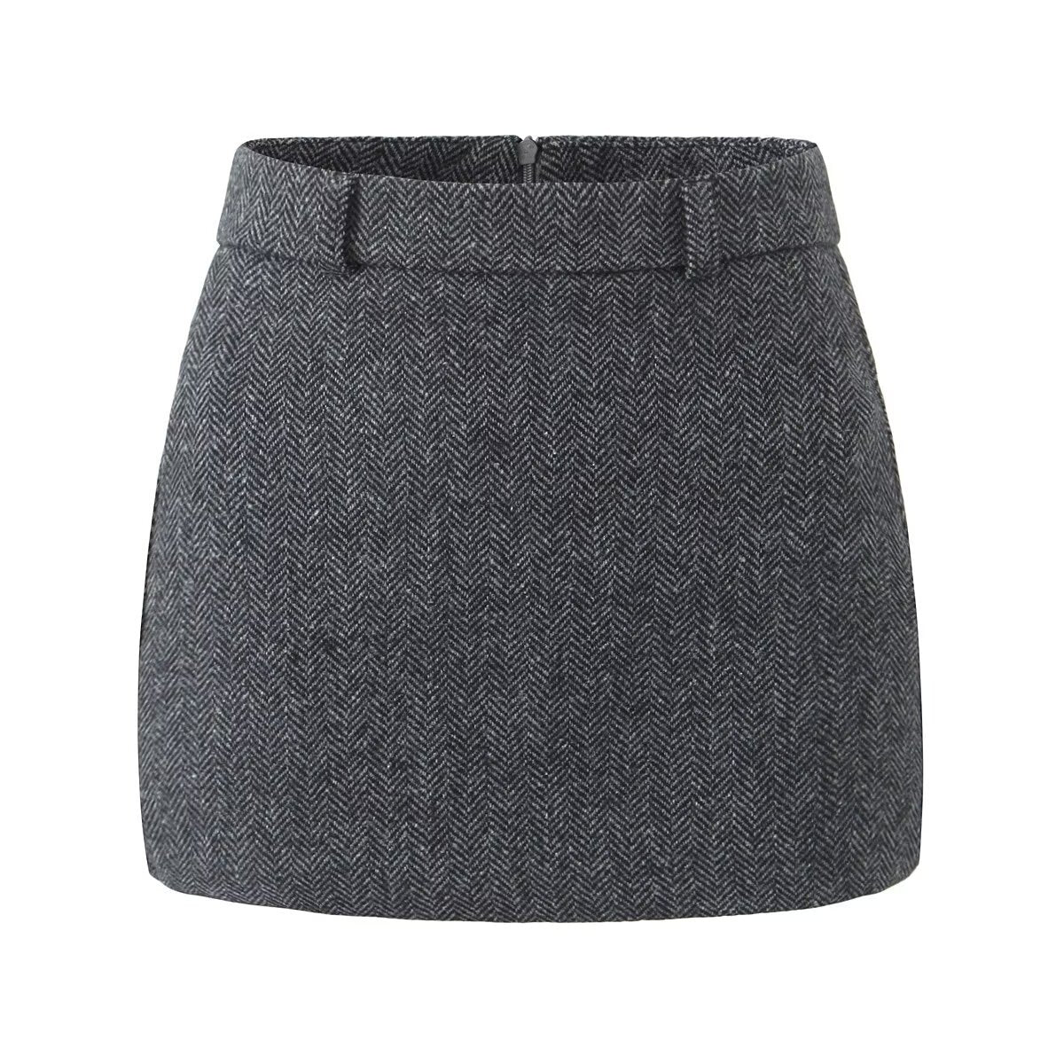 Cora | Herringbone Tailored Fitted Mini Skirt