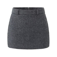 Cora | Herringbone Tailored Fitted Mini Skirt