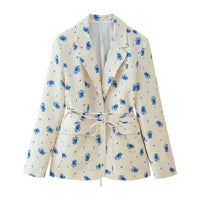 Grace | Floral Print Tie Waist Blazer